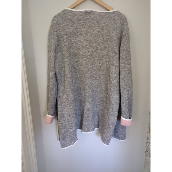 HELCARCII Women’s Long Gray Cardigan Sweater Open Front Two Pocket NWT SZ XL - Picture 8 of 13